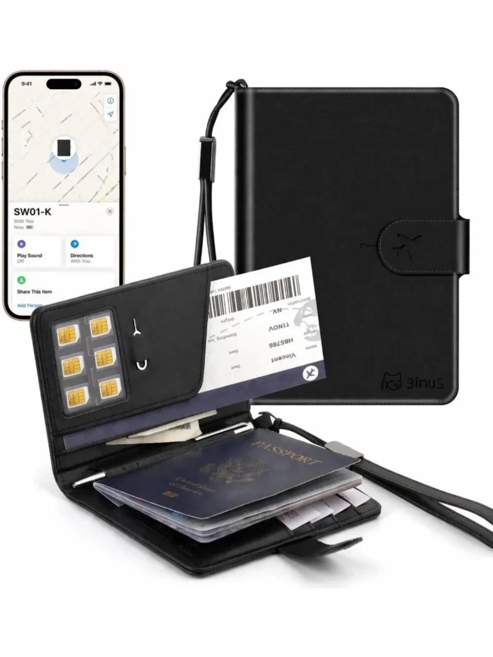 Travel Passport Holder with RFID Blocking, Waterproof Design, 4 Card Slots